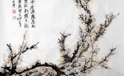 白色国画梅花图片（国画白色梅花的画法）