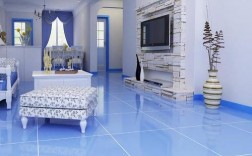 天蓝色白色瓷砖（蓝色地板砖）