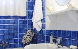 蓝白色瓷砖卫生间（白蓝瓷砖卫生间效果）