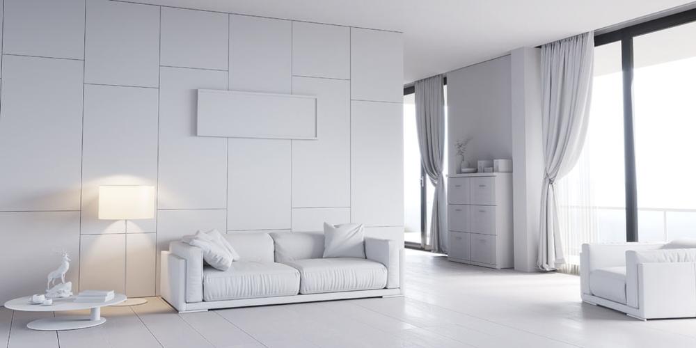 客厅白色墙面布置（客厅白色墙布装修效果图）-图1