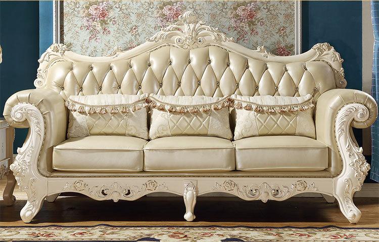 欧式家具白色沙发（白色欧式皮沙发）-图3