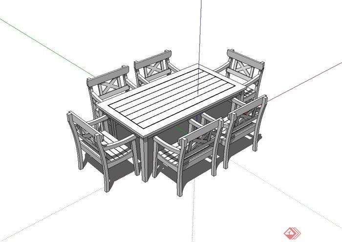 su模型白色桌椅（su怎么画桌子模型）-图3