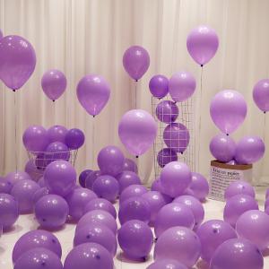 紫白色气球婚房设计（紫色白色气球）-图1