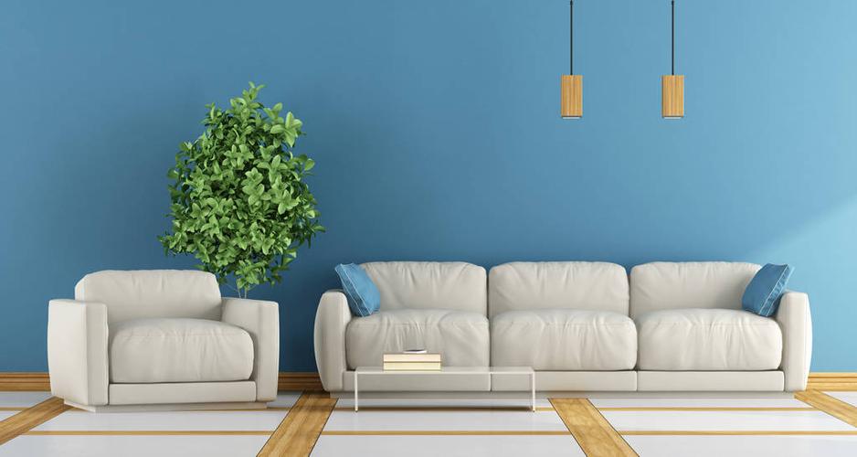 白色客厅蓝色沙发（蓝色沙发和白色的墙壁如何搭配）-图2