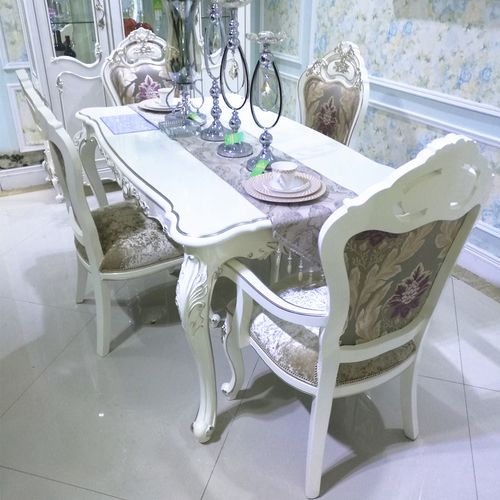 欧式白色餐桌凳（欧式白色椅子）-图1