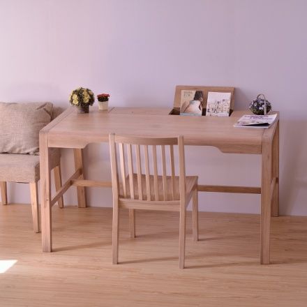 白色桌子木色桌面（白色桌子还是原木色桌子好）-图3