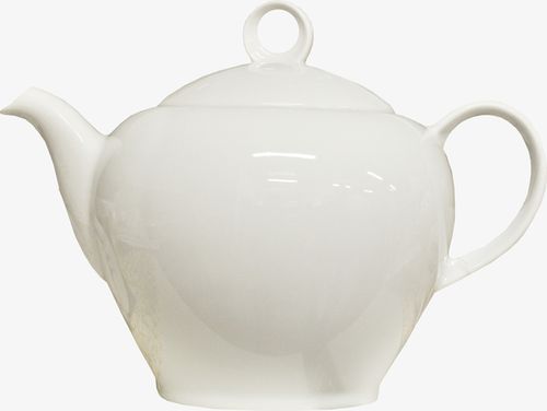 白色瓷器茶壶（白色陶瓷茶壶色彩单体）-图3