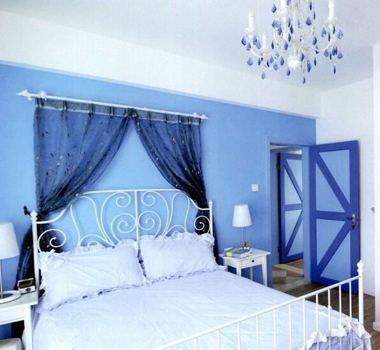蓝白色房间格调（蓝白色卧室效果图大全）-图3