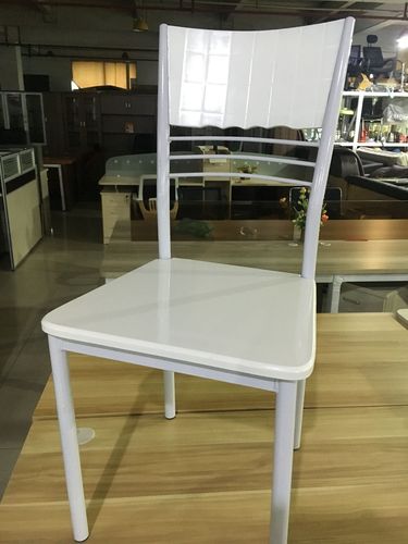 钢制白色餐椅图（白钢餐具）-图2