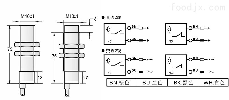 黑白色接近开关（接近开关头颜色不一样）-图2