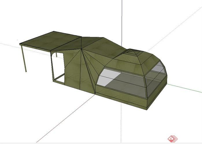 su模型白色帐篷（su模型白模）-图3