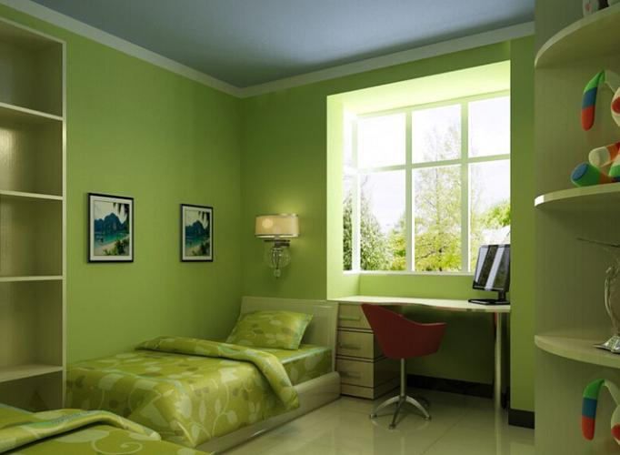 绿白色卧室（绿色卧室壁纸）-图2