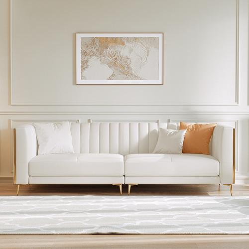 米白色皮沙发装修风格（米白色皮沙发搭配什么沙发垫）-图2