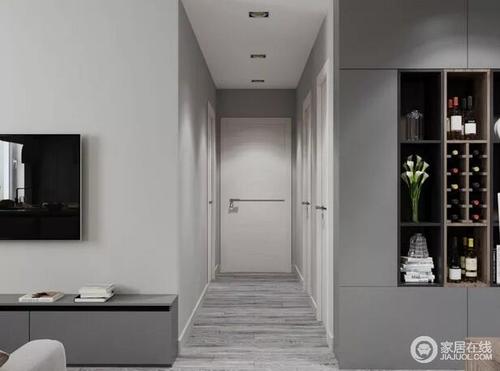 灰色地板陪白色门（灰色地板白墙配什么颜色的门和柜子）-图1
