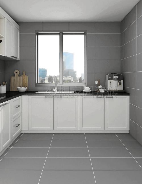 厨房灰色白色瓷砖（厨房灰色白色瓷砖效果图）-图1